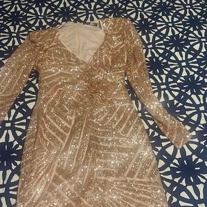 Boohoo Party - Gold Dress